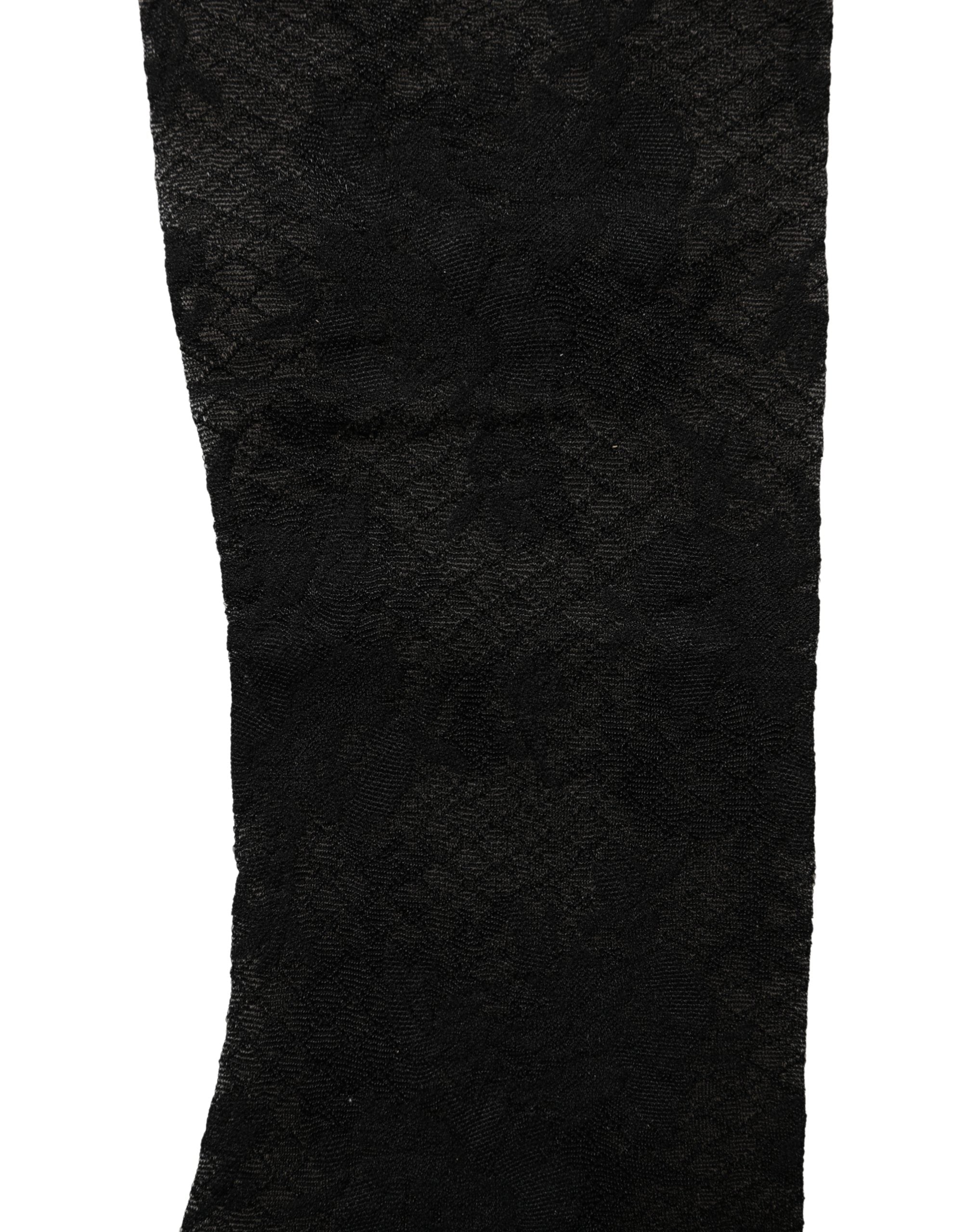 Black Floral Lace Nylon Stretch Stockings Socks