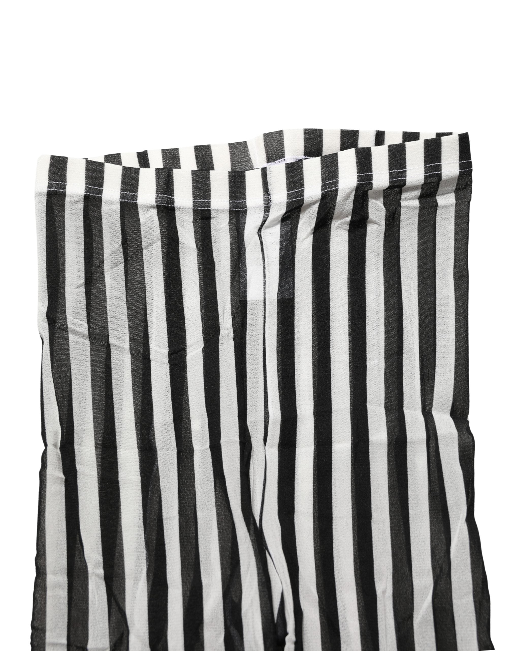 Black White Stripes Tights Stocking Pantyhose Socks