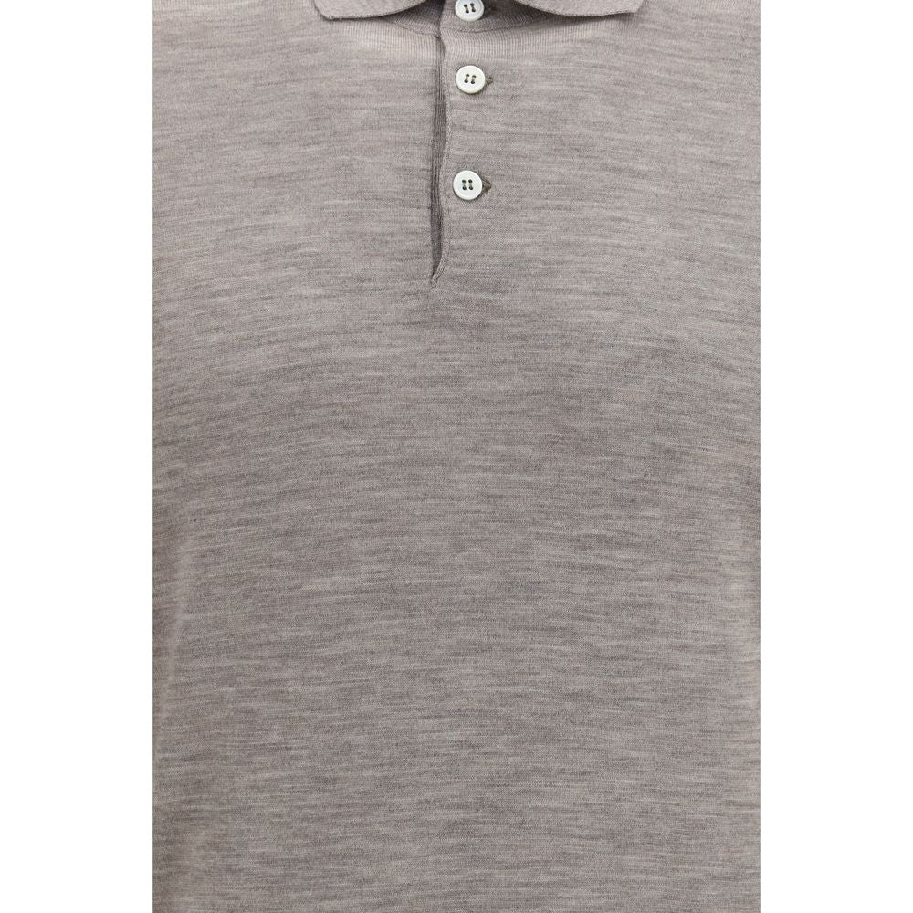 Gray Cashmere Polo Shirt