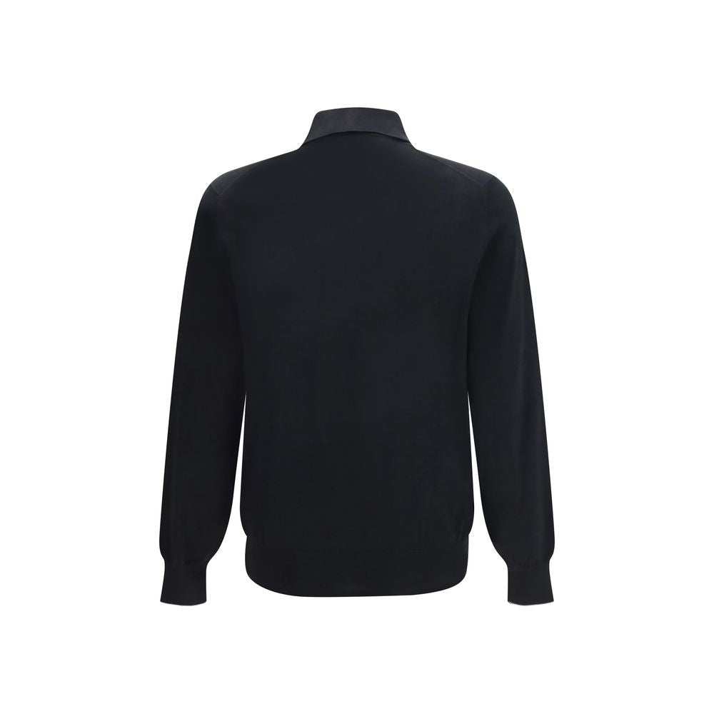 Black Cotton Polo Shirt