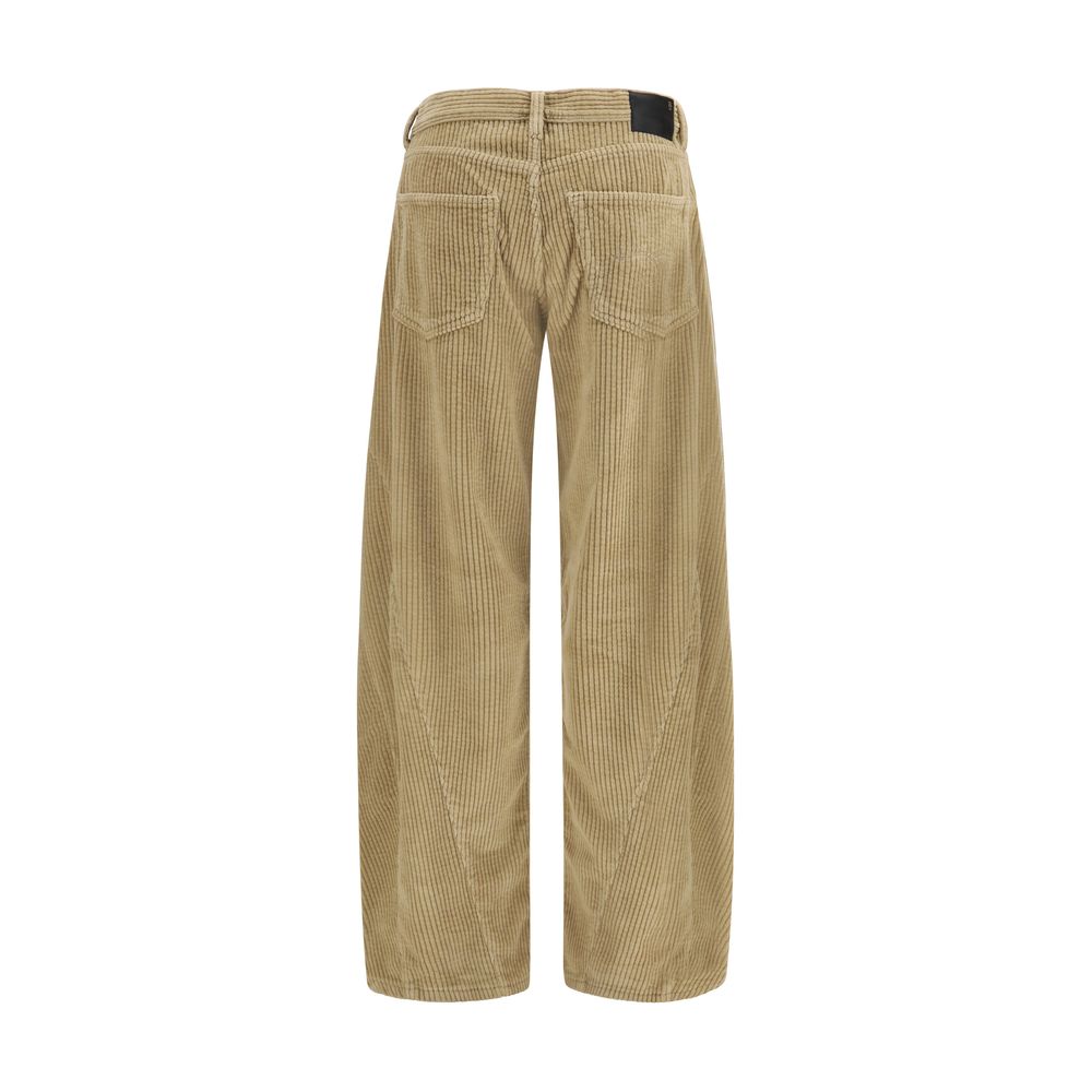 Brown Cotton Relaxed Fit Jeans