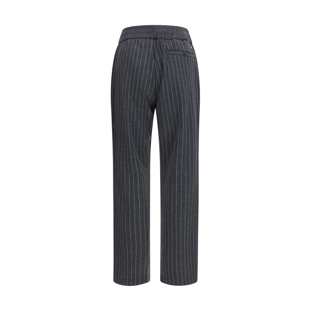 Gray Cotton Casual Pants