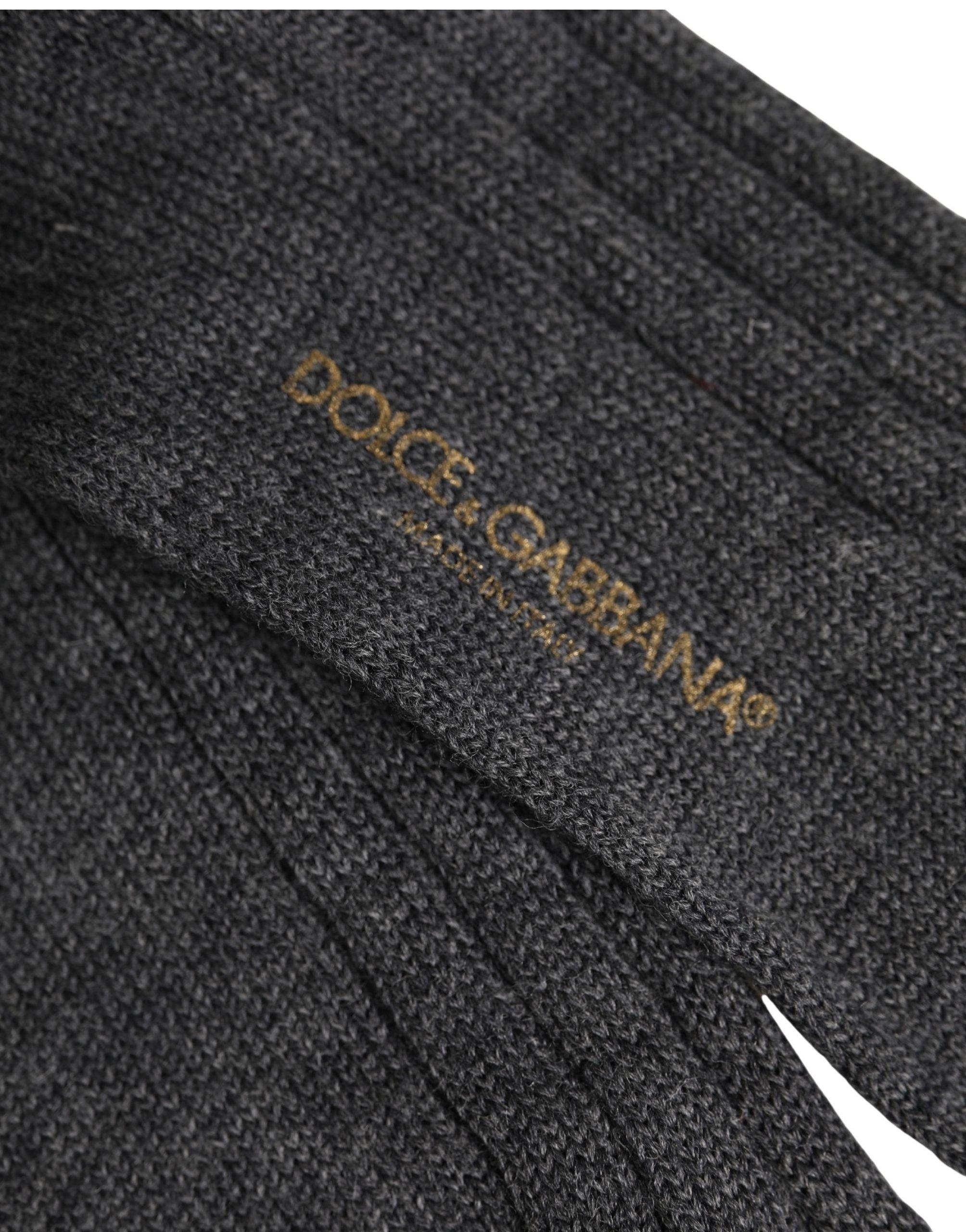 Gray Wool Blend Over The Calf Accessory Socks
