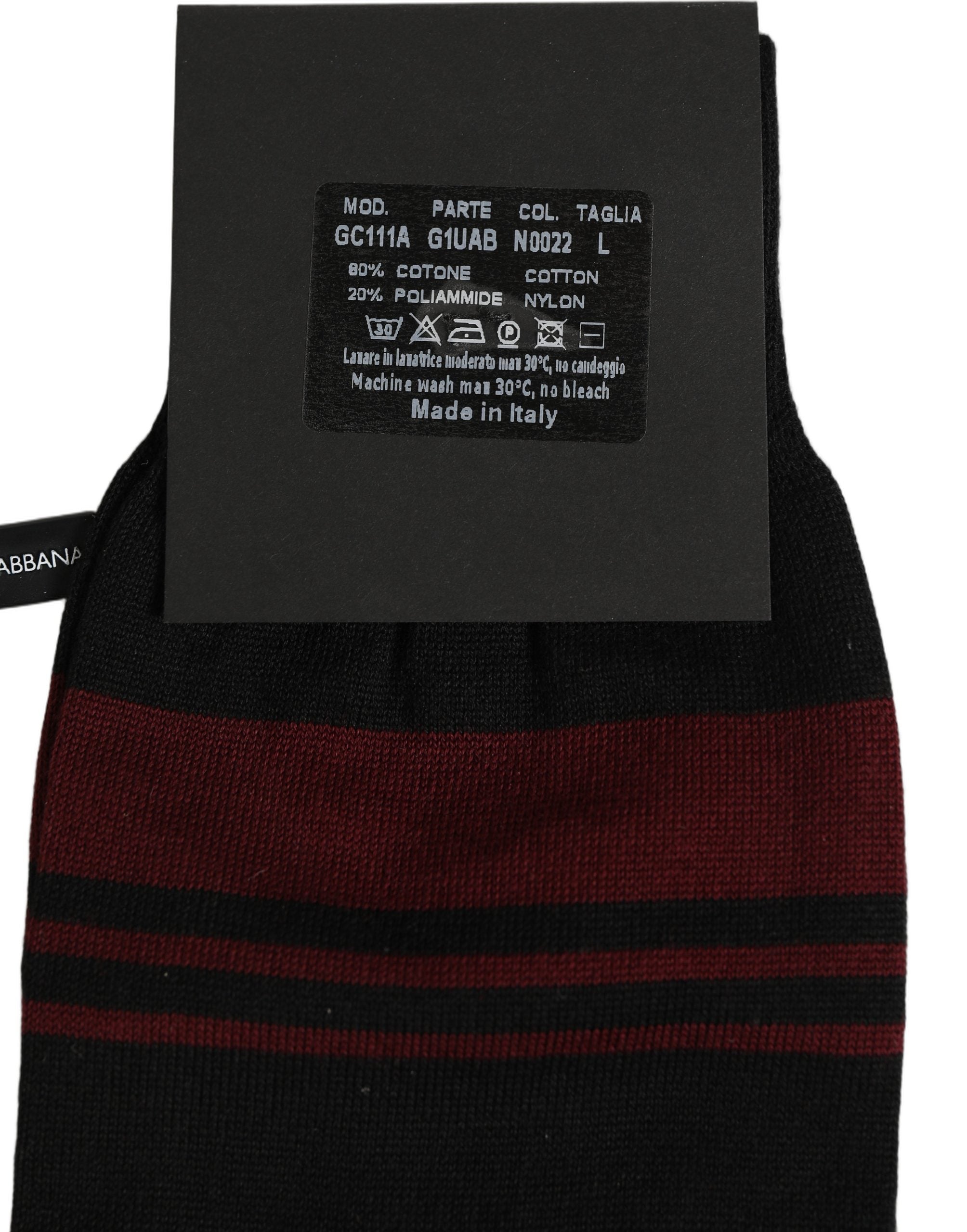 Men Burgundy Black Logo Mid Calf Accessory Socks