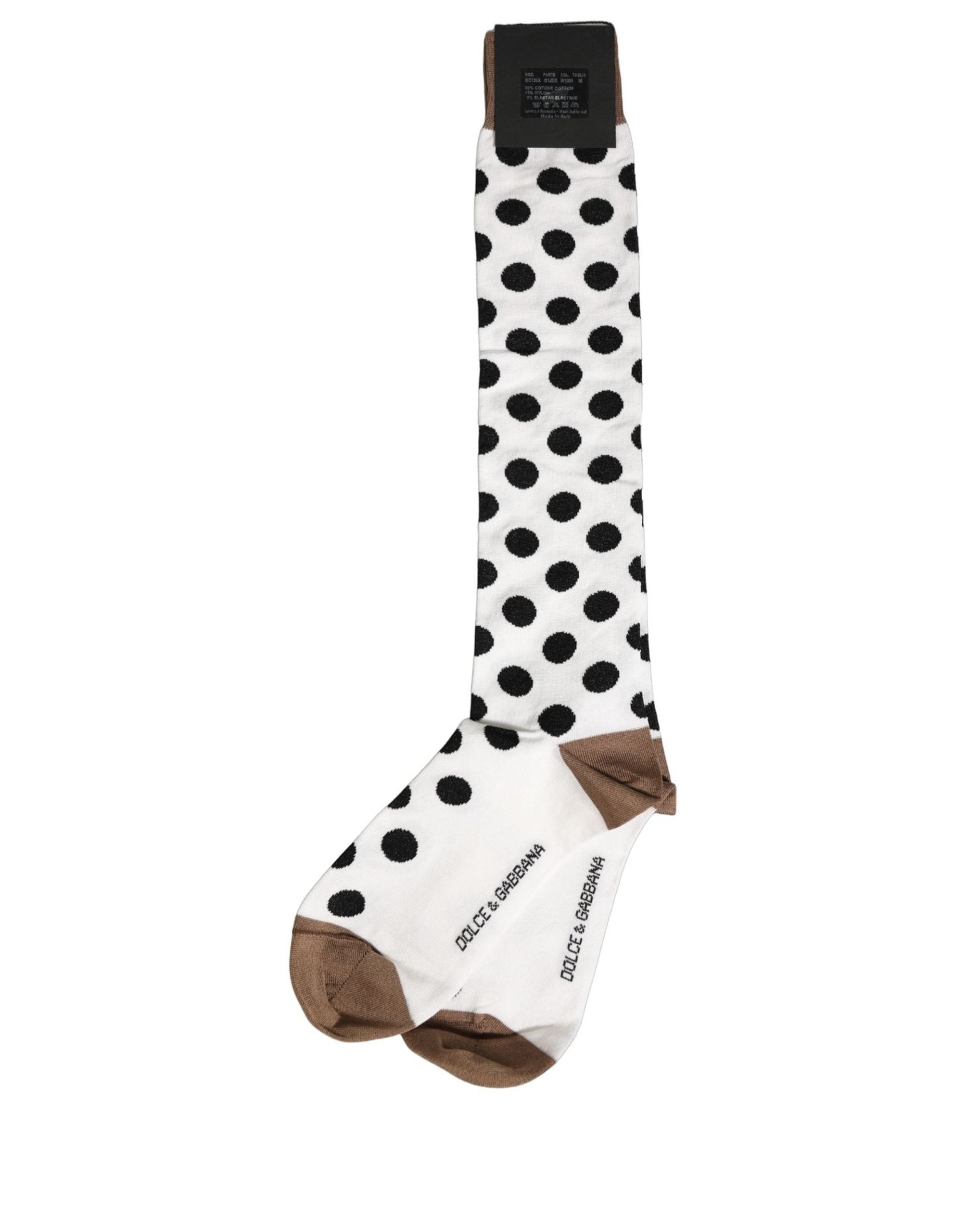 White Polka Dot Over The Calf Accessory Socks