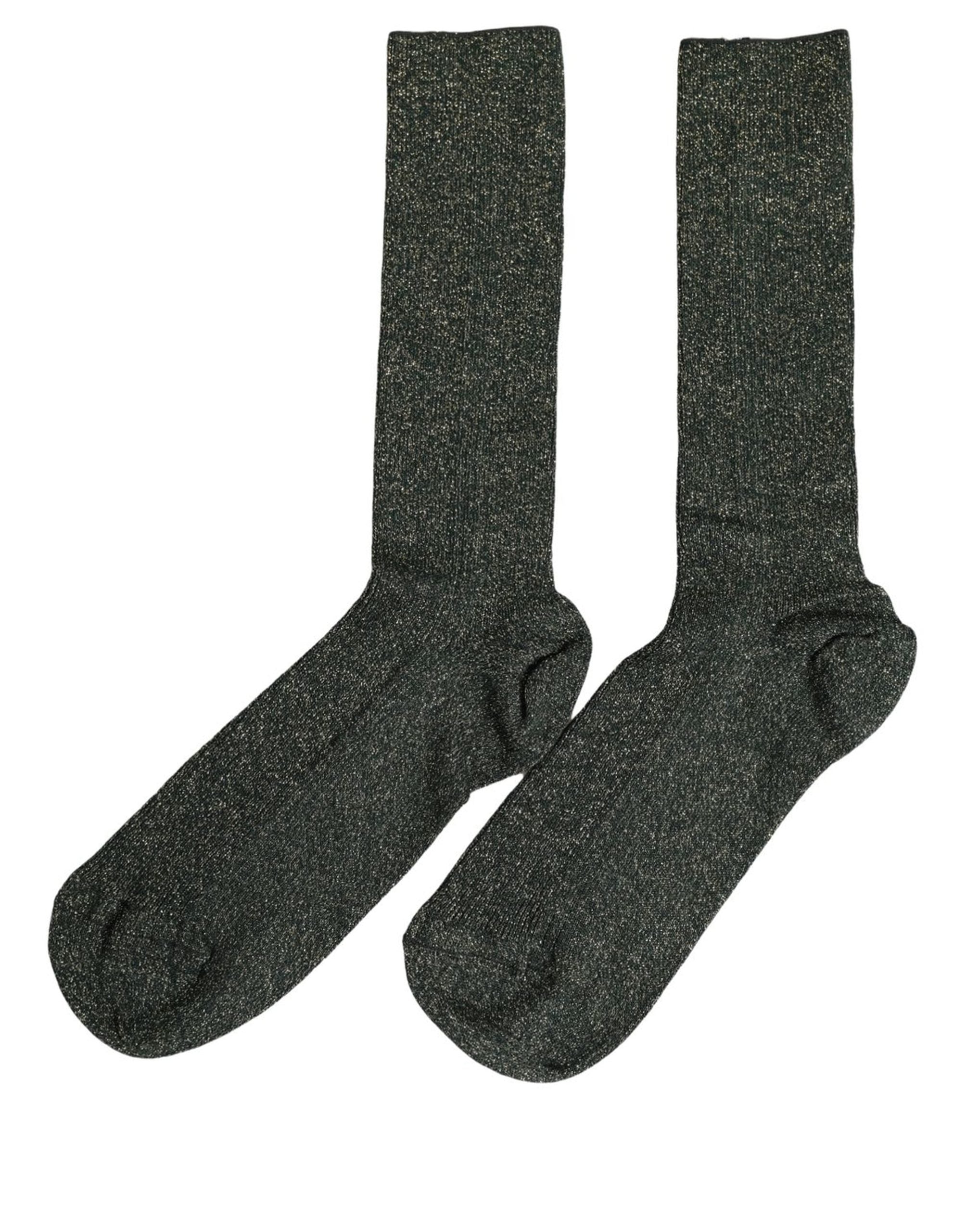 Dark Green Viscose Logo Mid Calf Accessory Socks