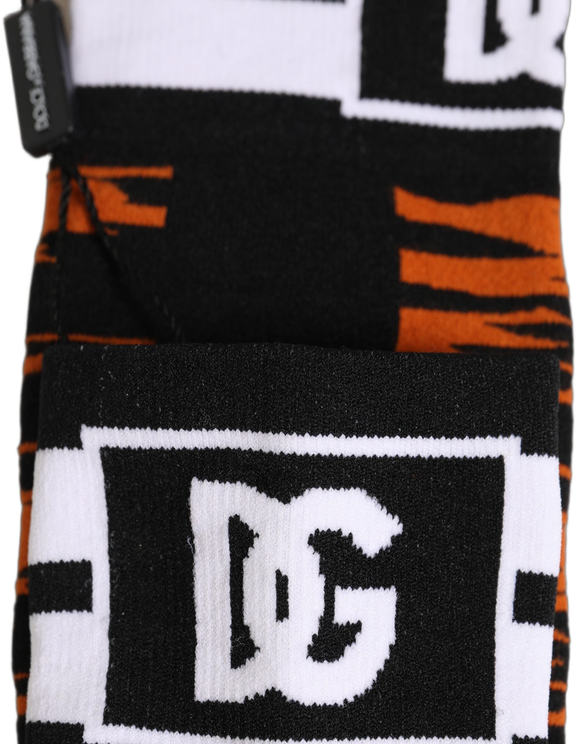 Orange Black Tiger Stripe Knee High Accessory Socks