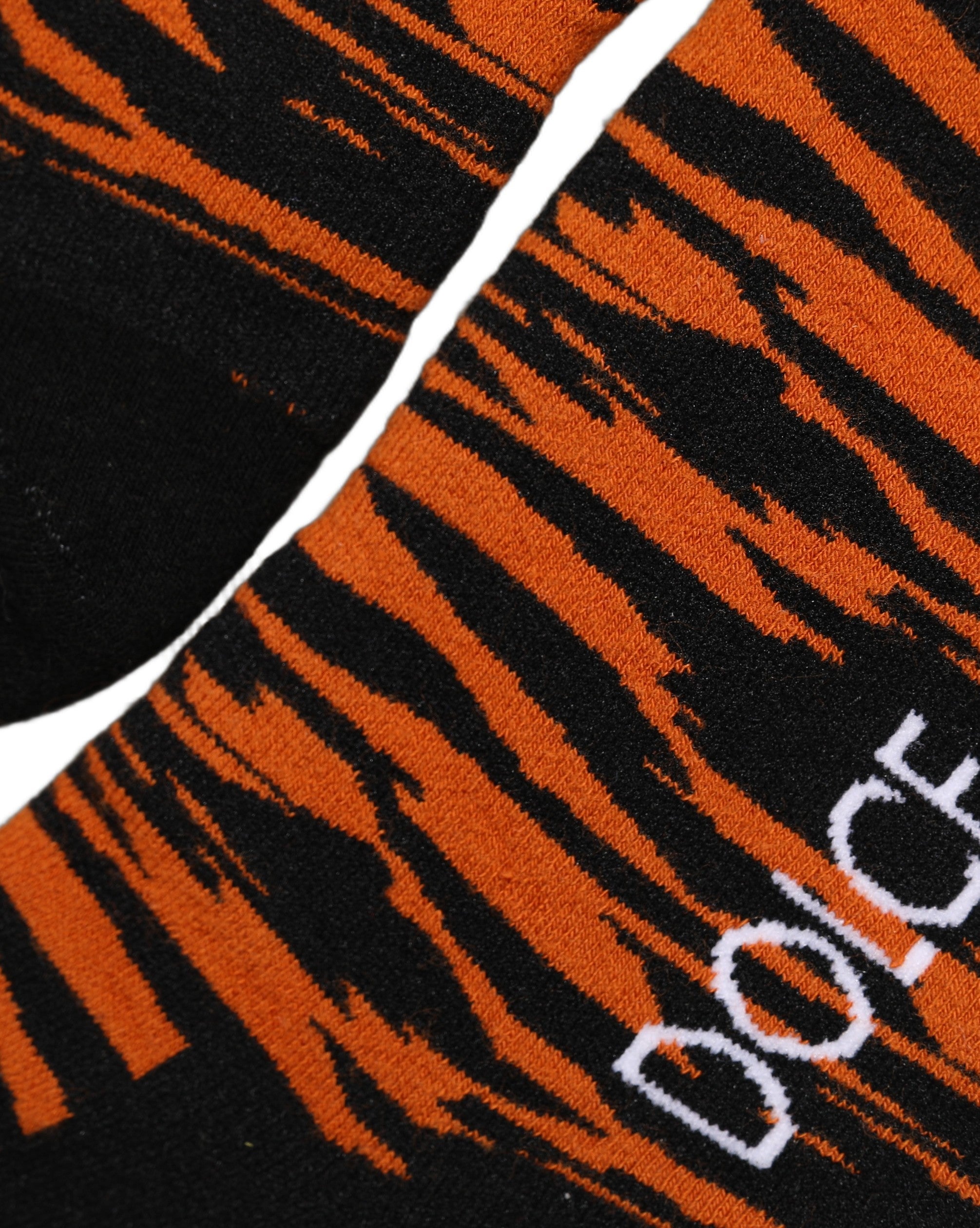 Orange Black Tiger Stripe Knee High Accessory Socks