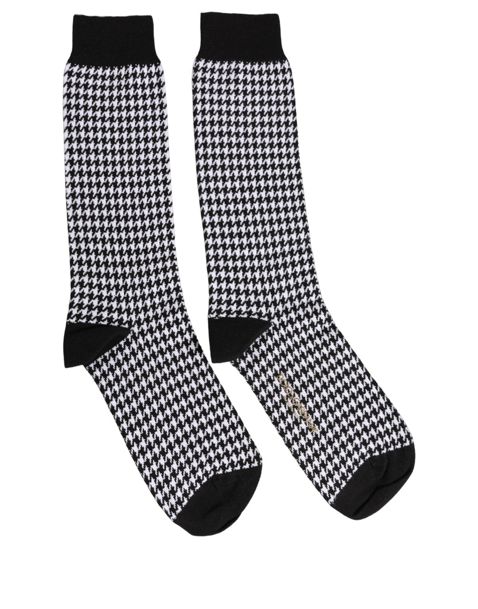 Black White Houndstooth Mid Calf Accessory Socks