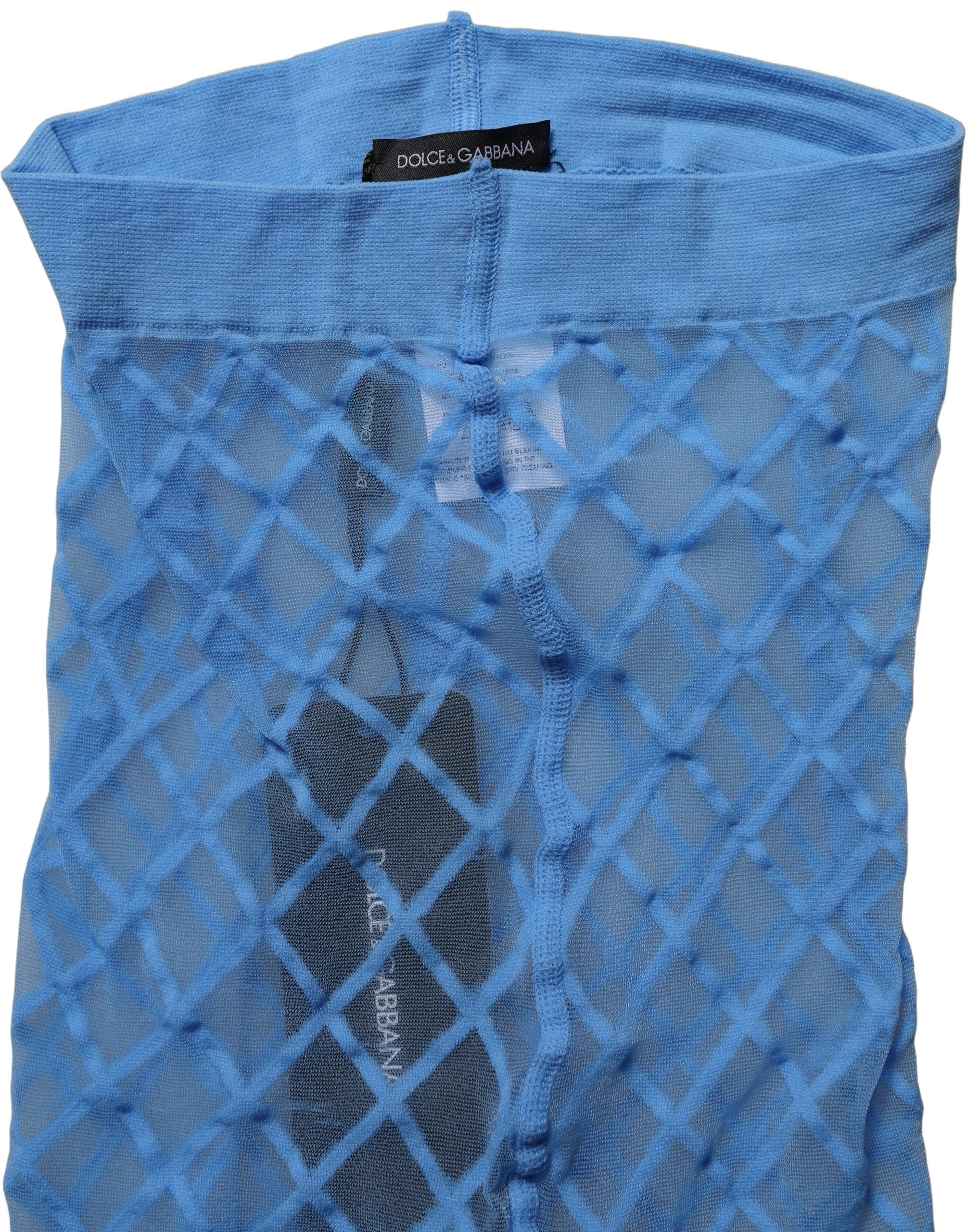 Light Blue Nylon Fishnet Pantyhose Stockings Socks