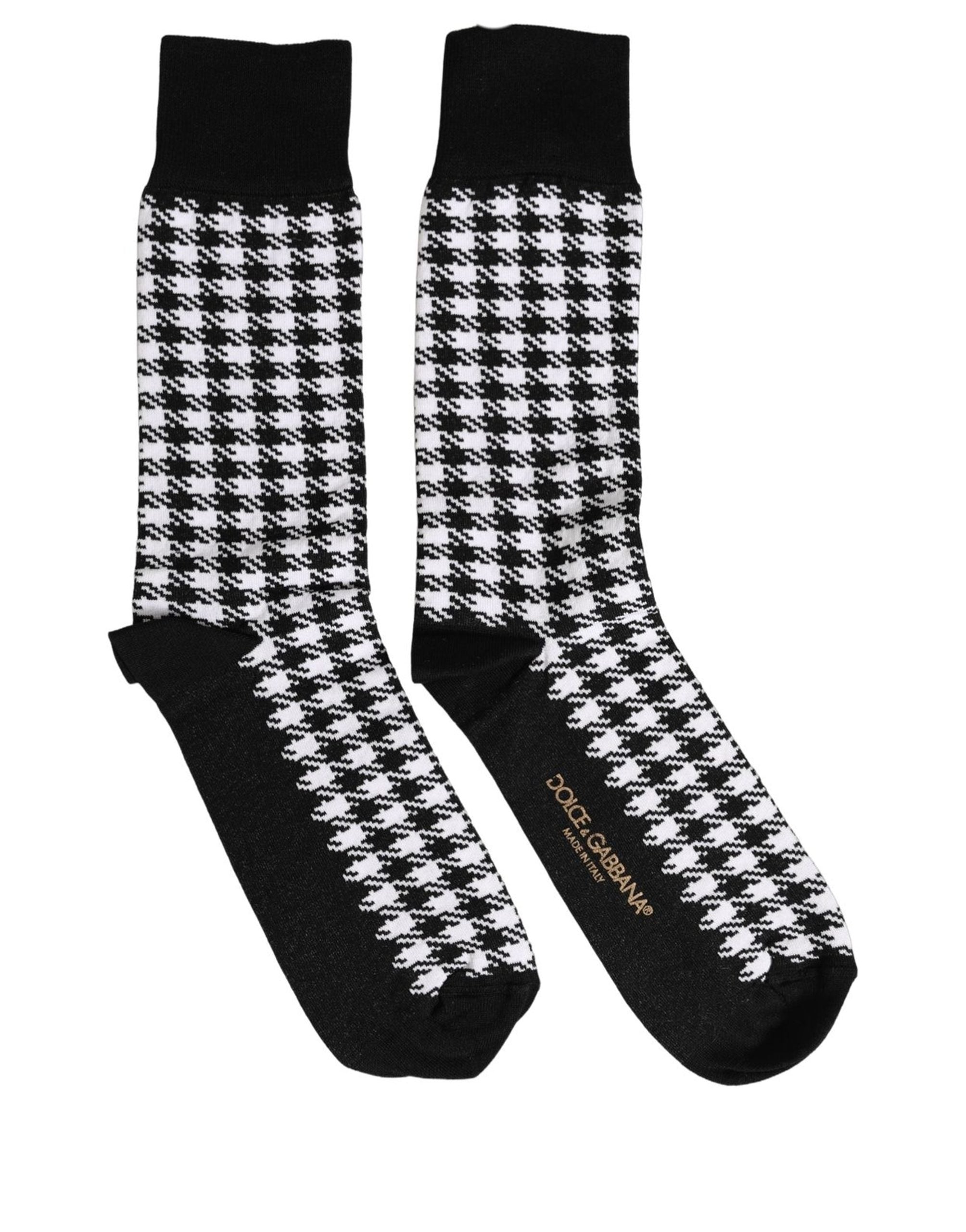 Black White Houndstooth Mid Calf Accessory Socks