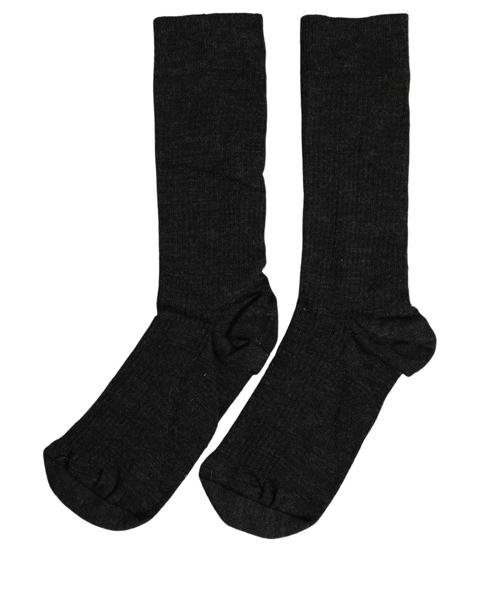 Black Wool DG Logo Mid Calf Accessory Socks