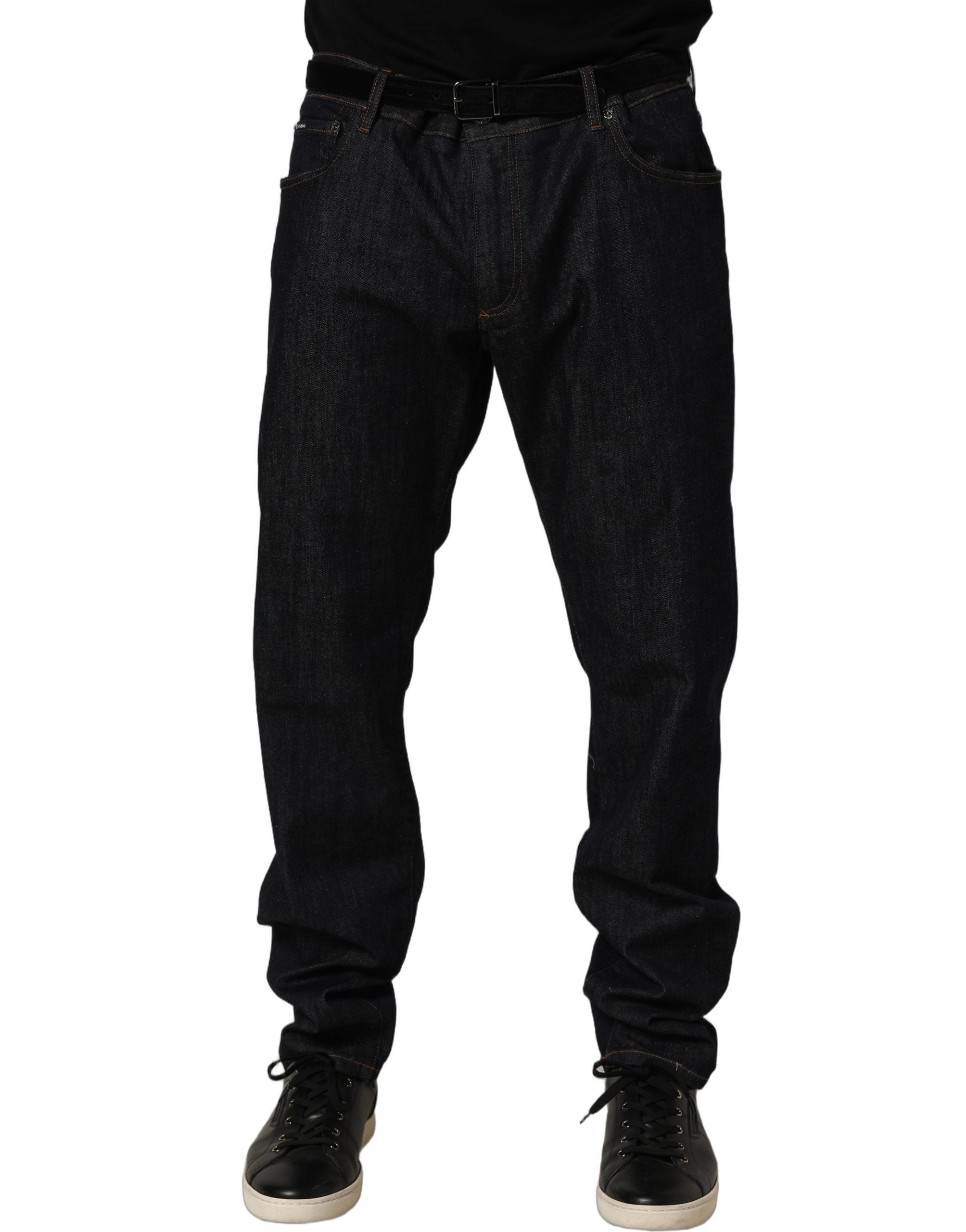 Dark Gray Cotton Slim Fit Men Denim Jeans