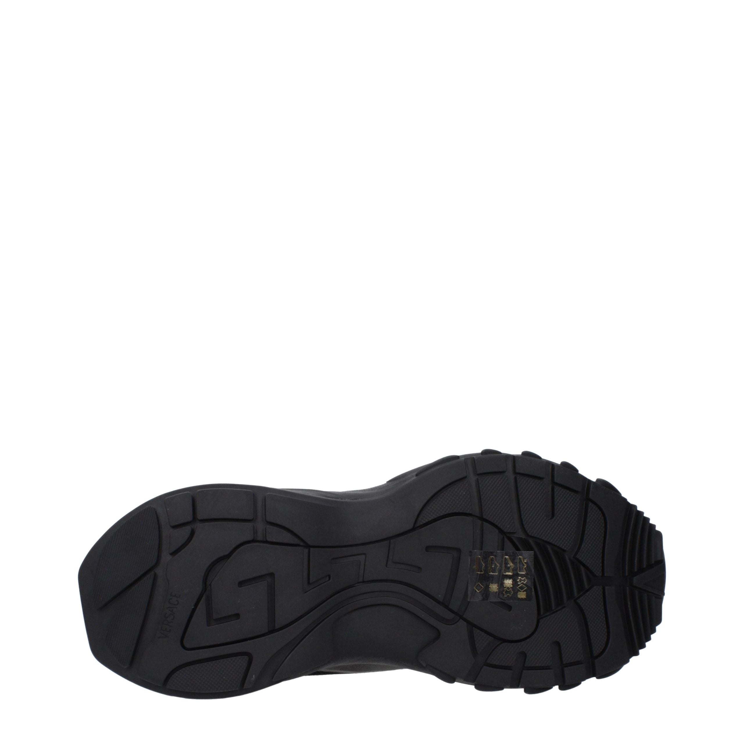 Black Fabric Chunky Sneakers