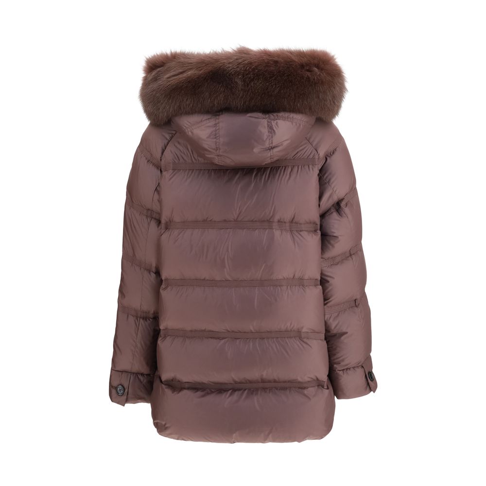 Bordeaux Polyester Full-Length Jacket