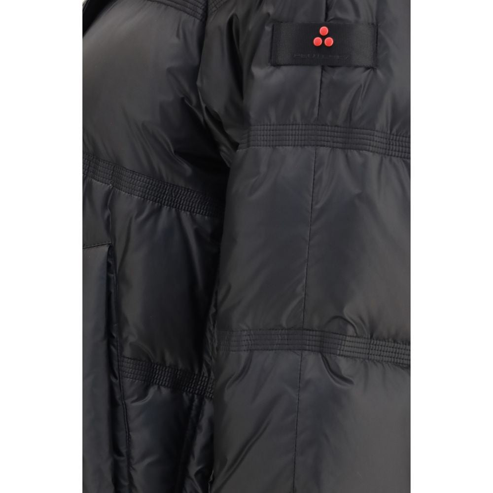 Black Polyester Full-Length Jacket