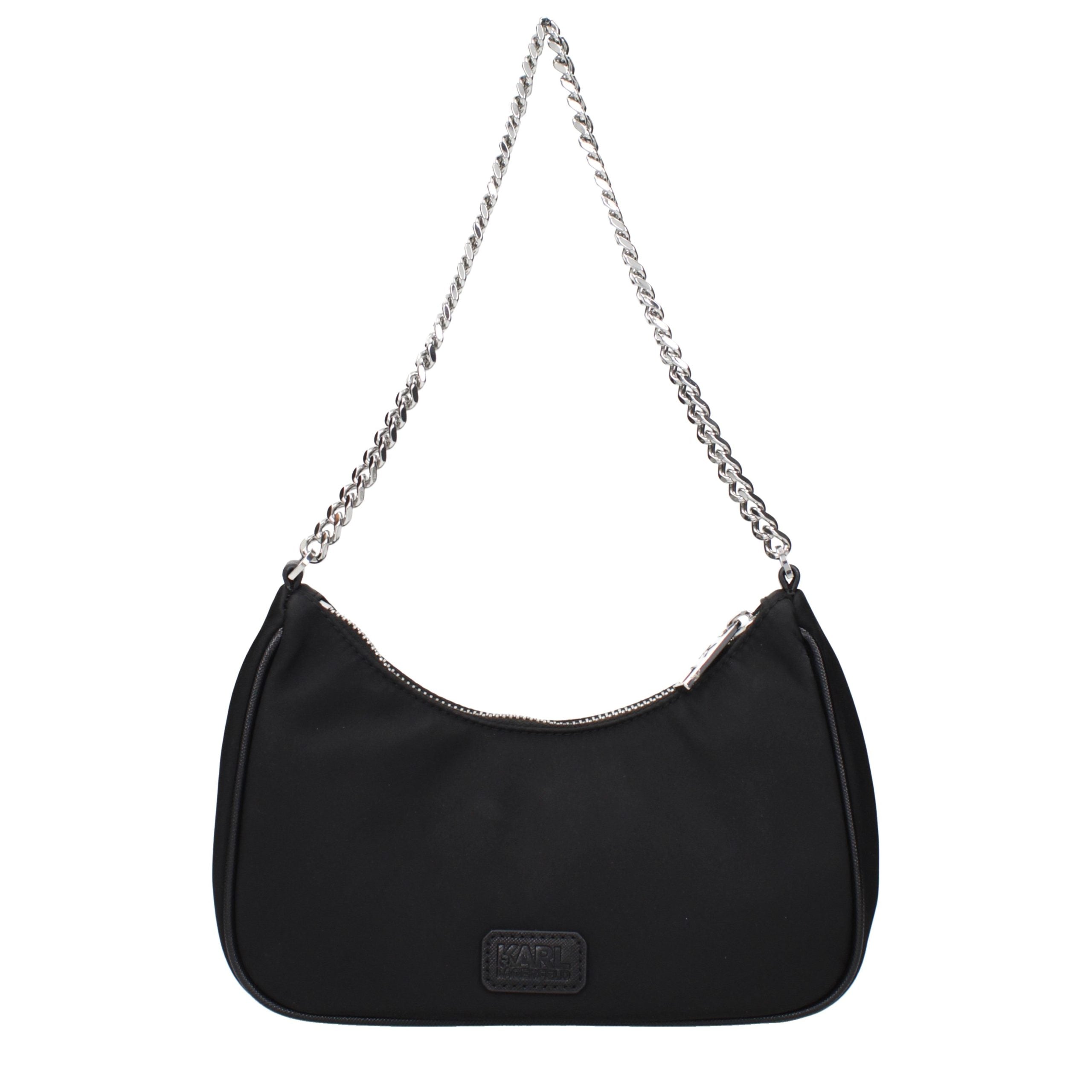 Black Fabric Shoulder Bag