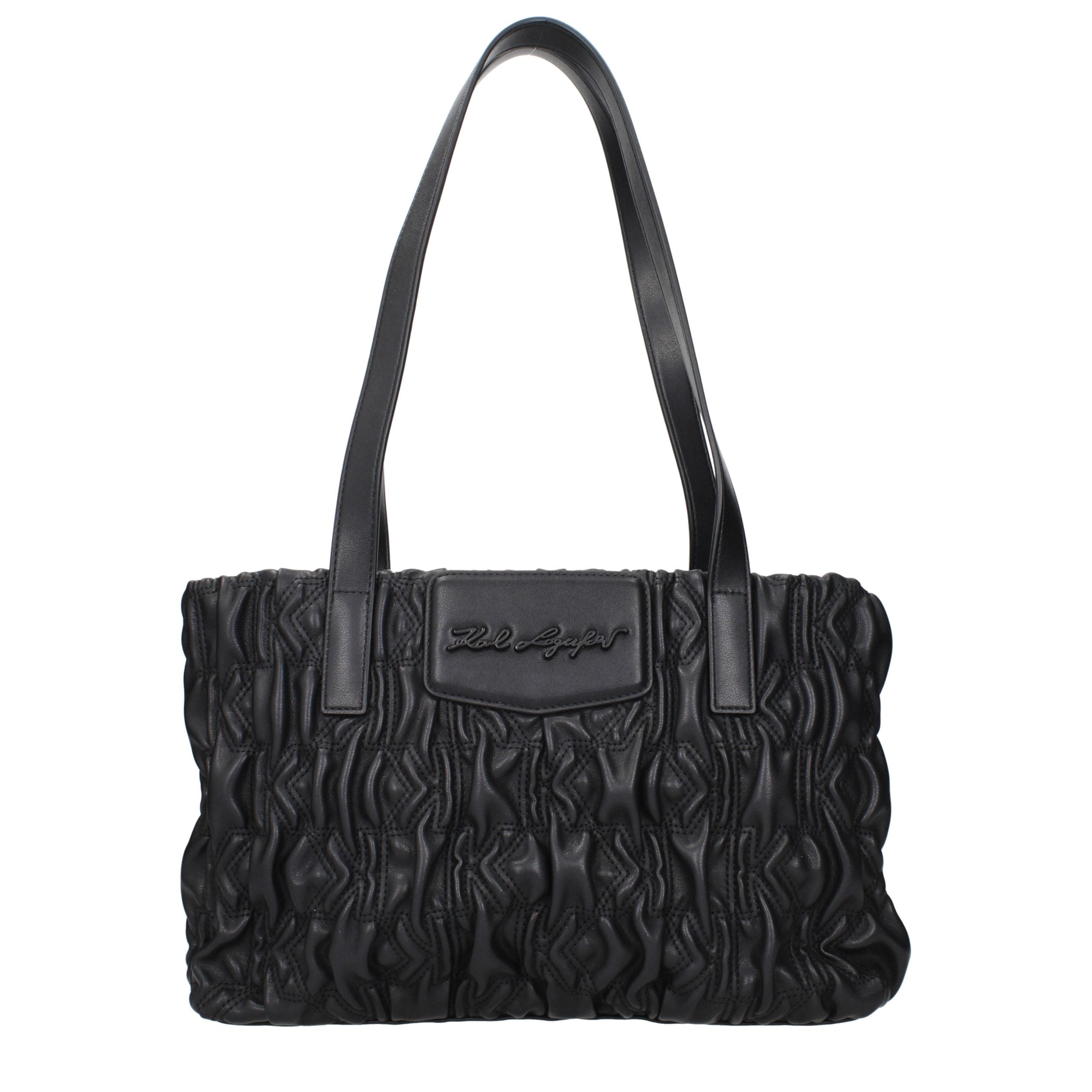 Black Polyester Shoulder Bag
