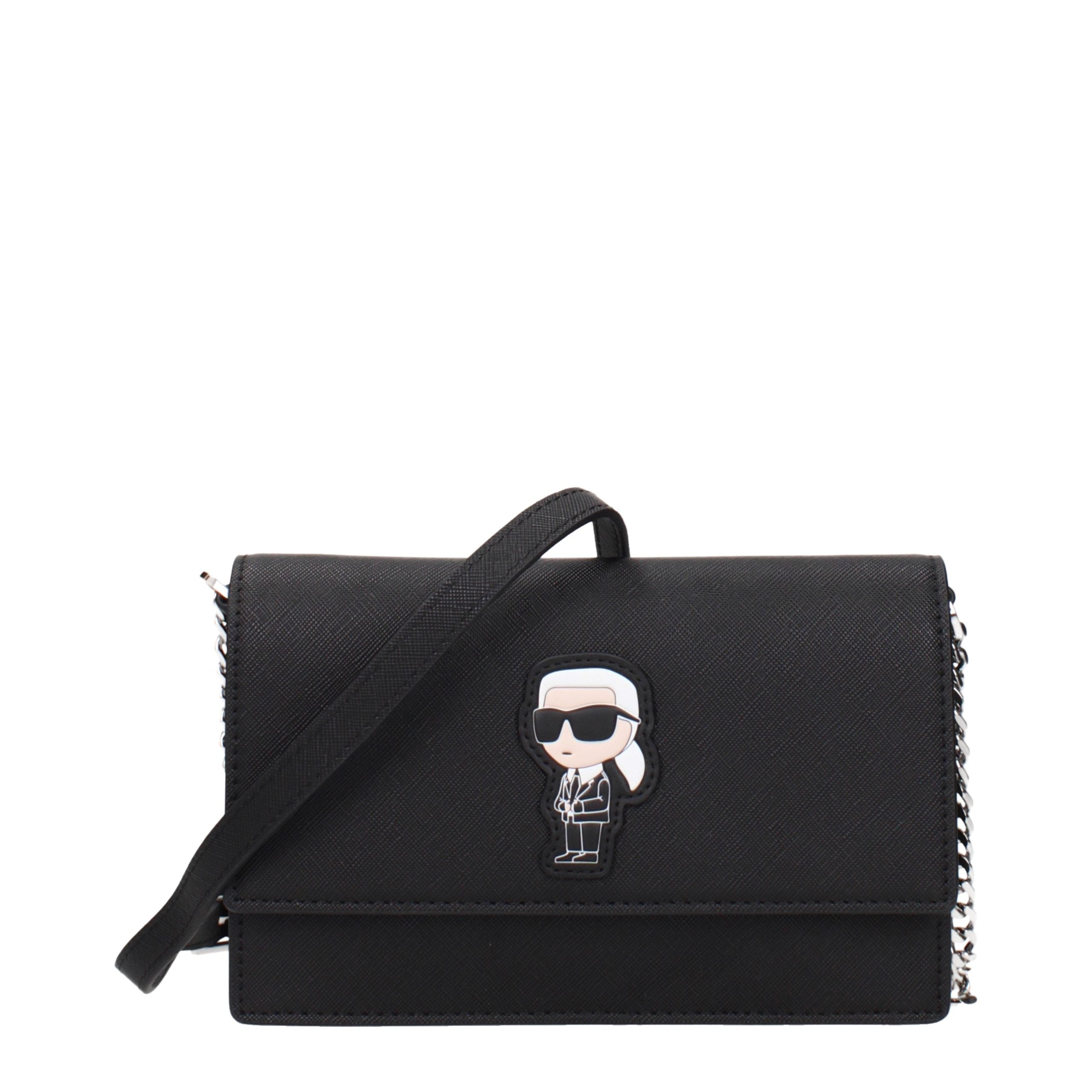 Black Polyethylene Crossbody Bag