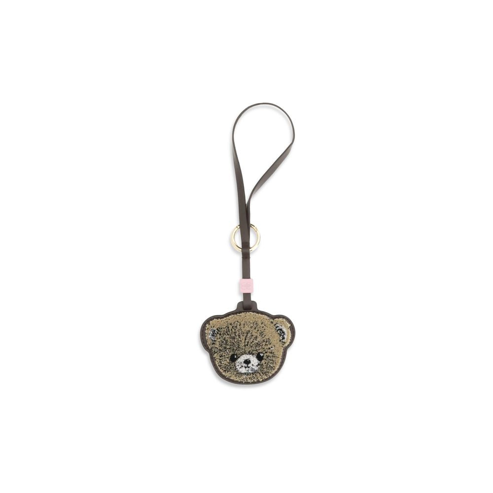 Beige Recycled Leather Keychain