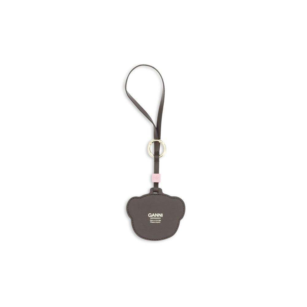 Beige Recycled Leather Keychain