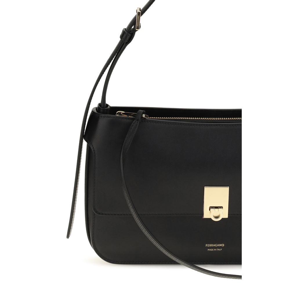 Black Calf Leather Bos Taurus Shoulder Bag