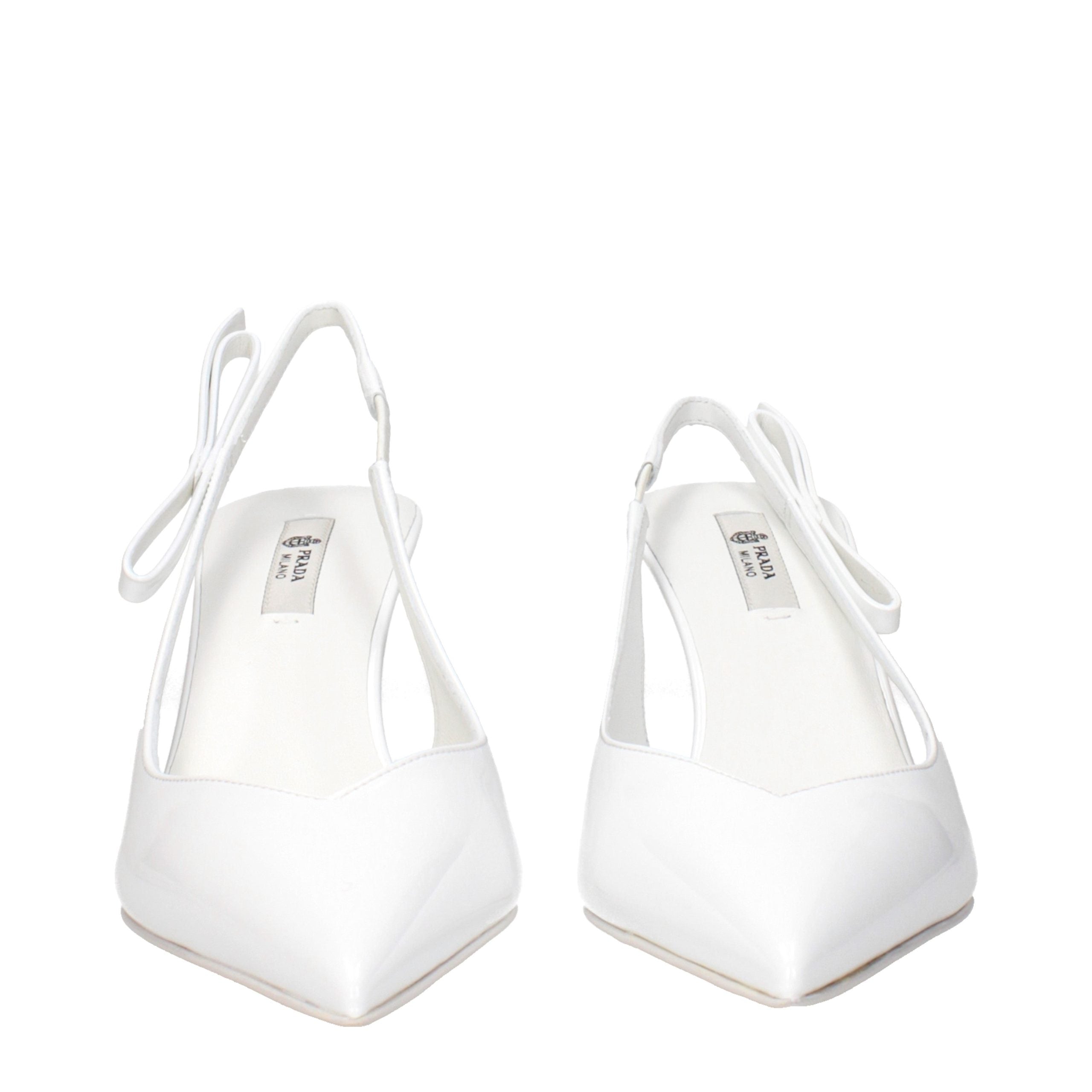 White Leather High Heel Pumps