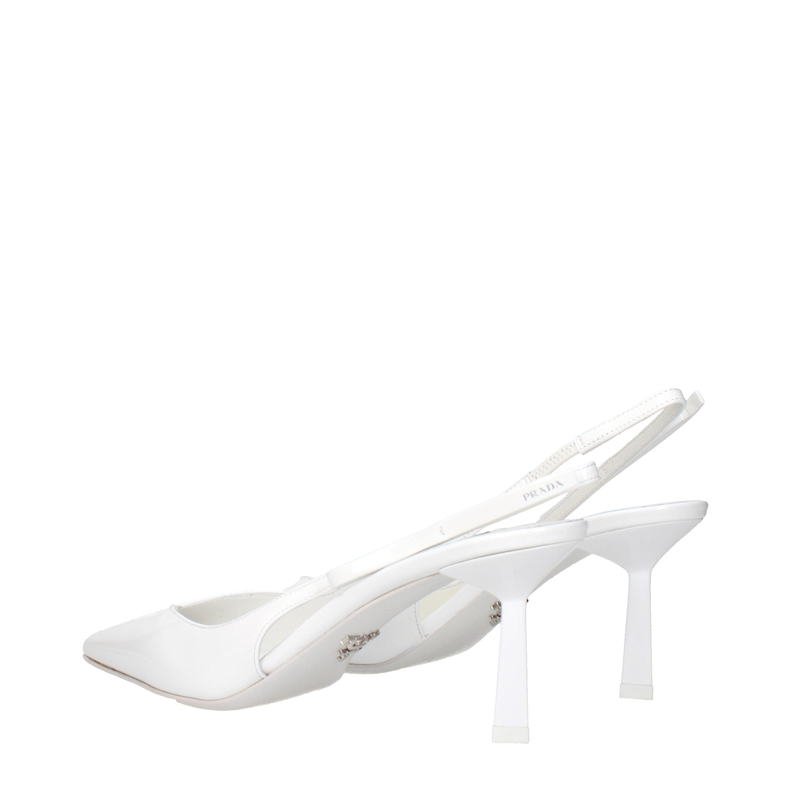 White Leather High Heel Pumps