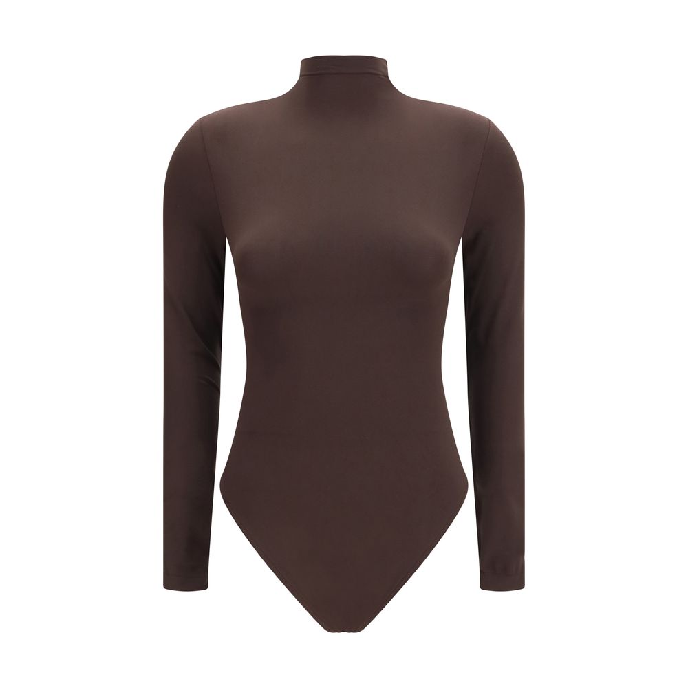 Brown Polyamide Bodysuit