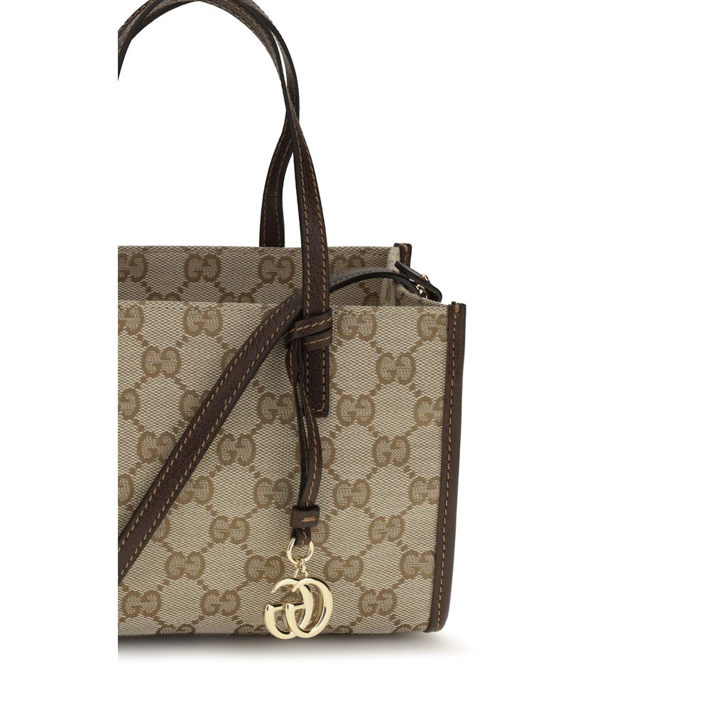 Beige Cotton Shoulder Bag