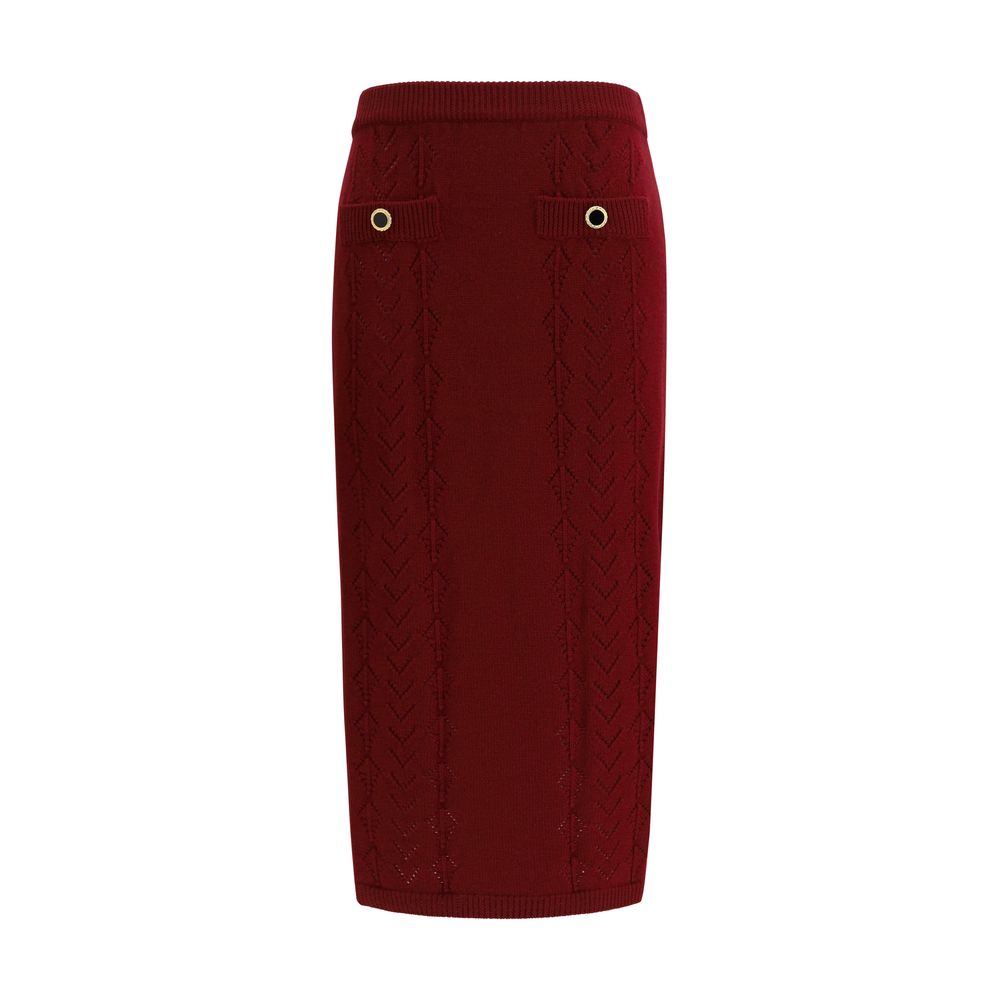 Bordeaux Wool Oves Aries Midi Skirt