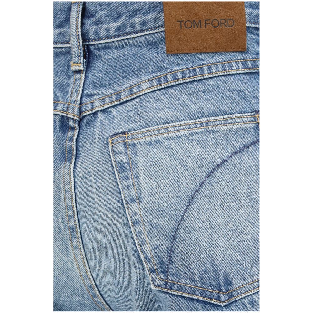 Blue Cotton Bootcut Jeans