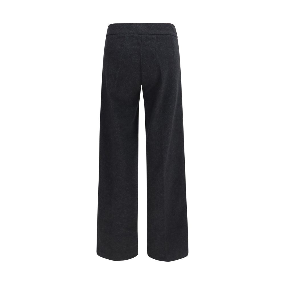 Gray Cotton Casual Pants
