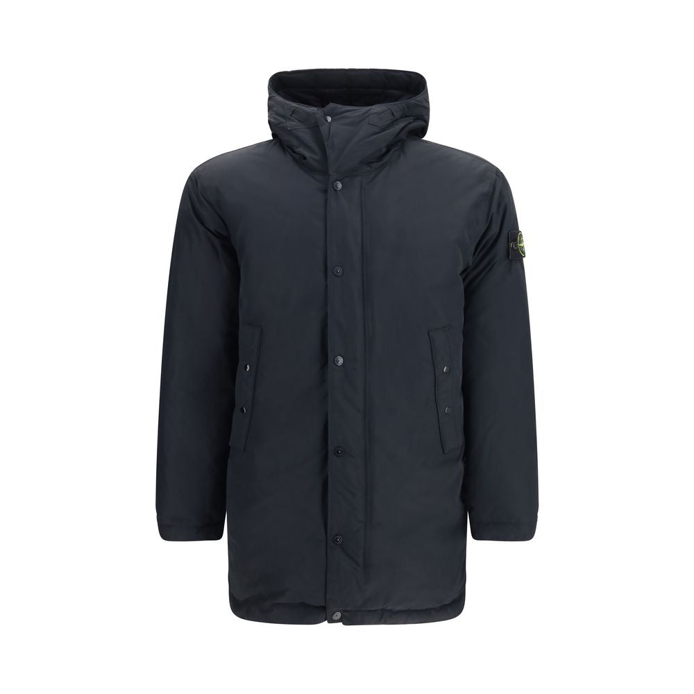 Black Polyester Full-Length Jacket