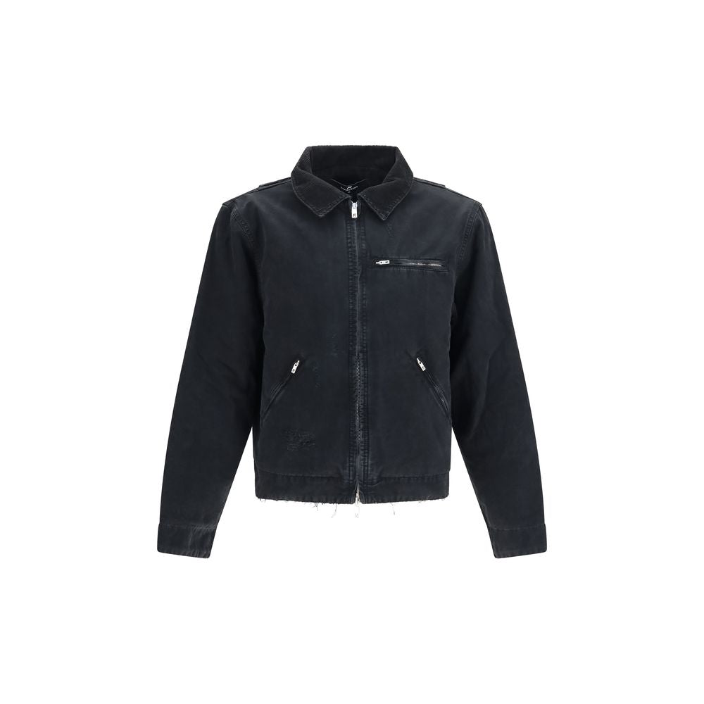 Black Cotton Full-Length Jacket