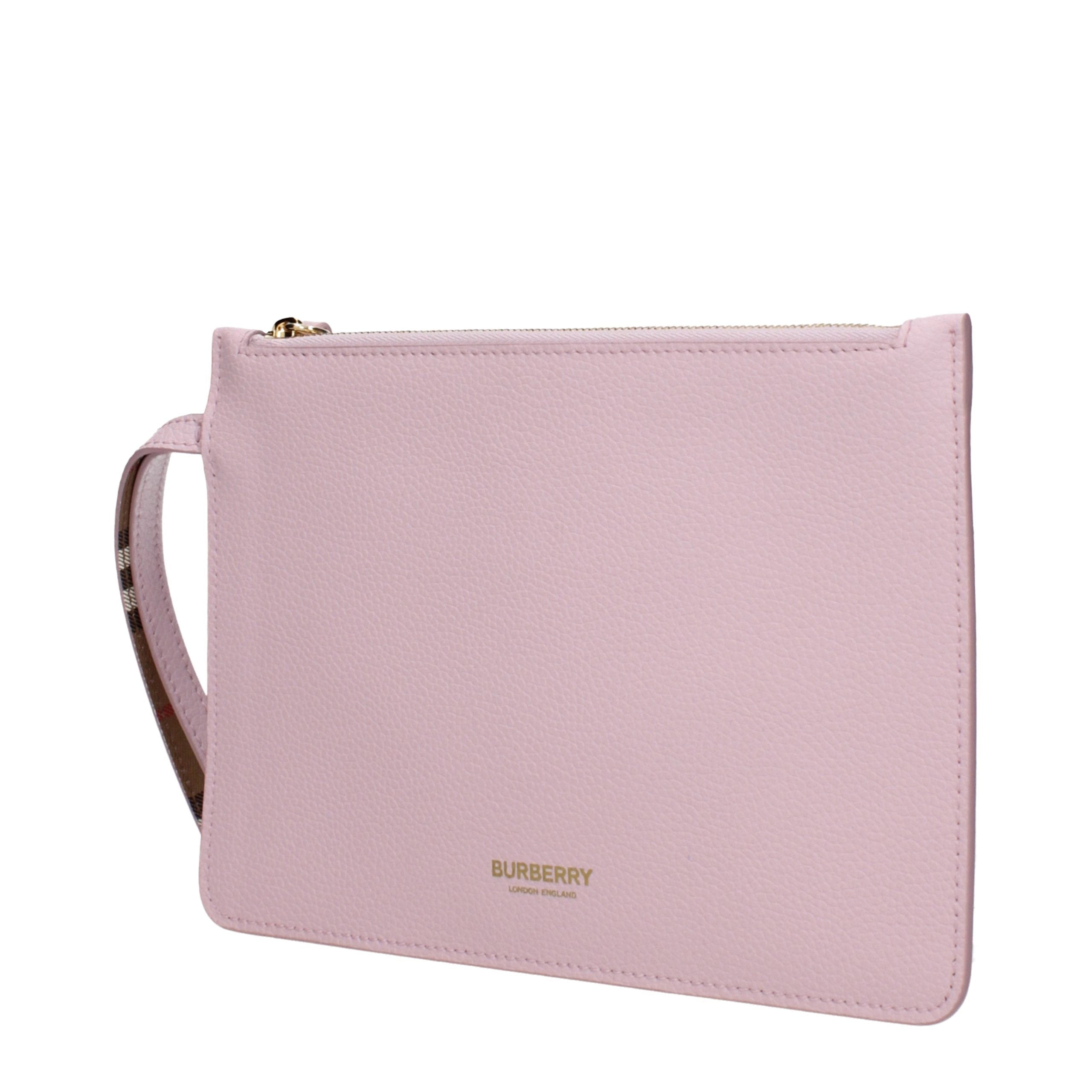 Pink Leather Clutch Bag