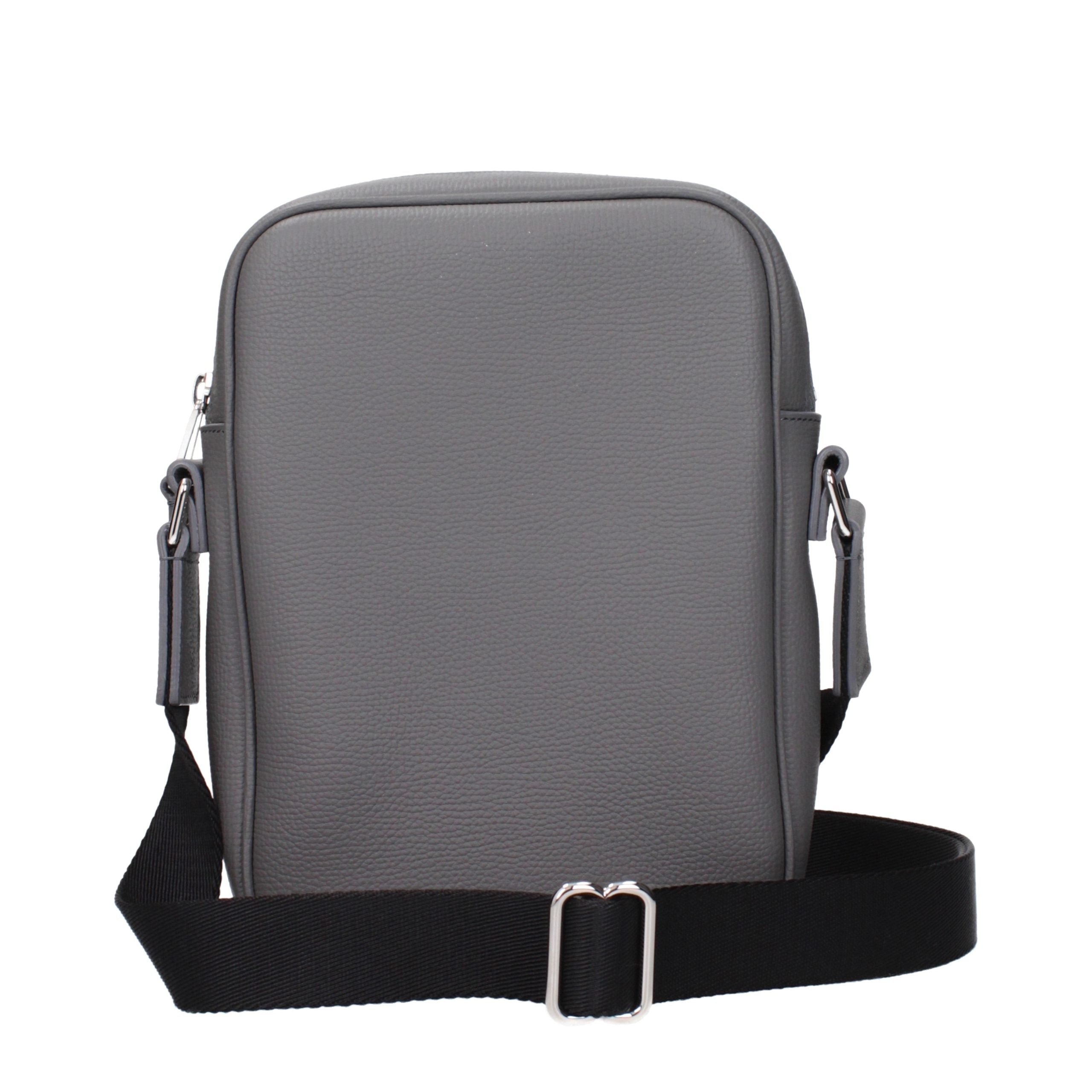 Gray Leather Crossbody Bag