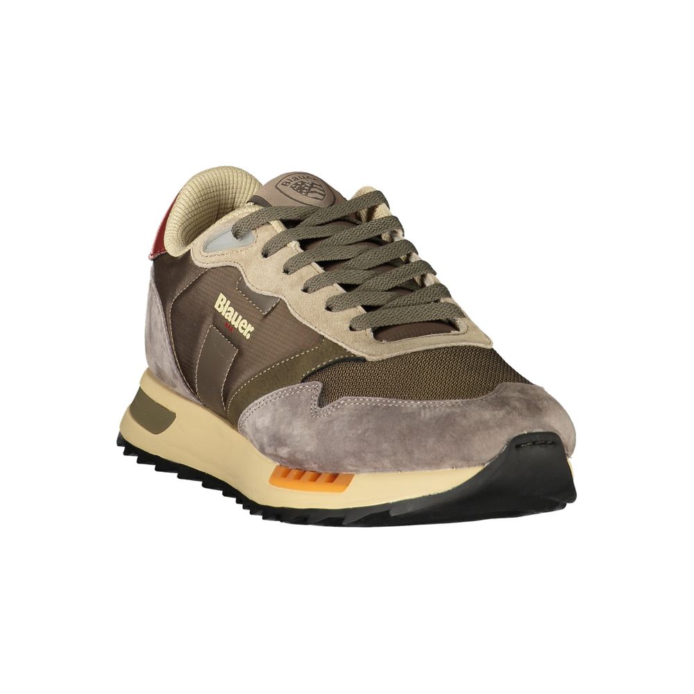 Green Polyester Athletic Sneakers