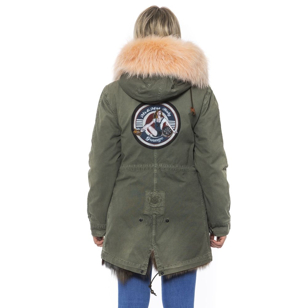 Green Cotton Women Jacket
