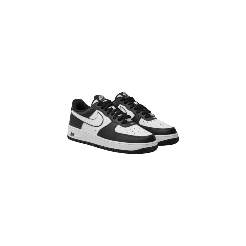 Black And White Leather Low Top Sneakers