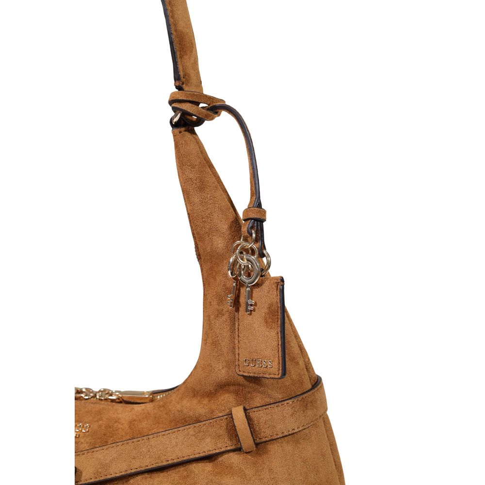 Brown Polyester Handbag