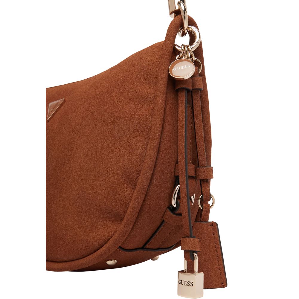 Brown Suede Leather Handbag