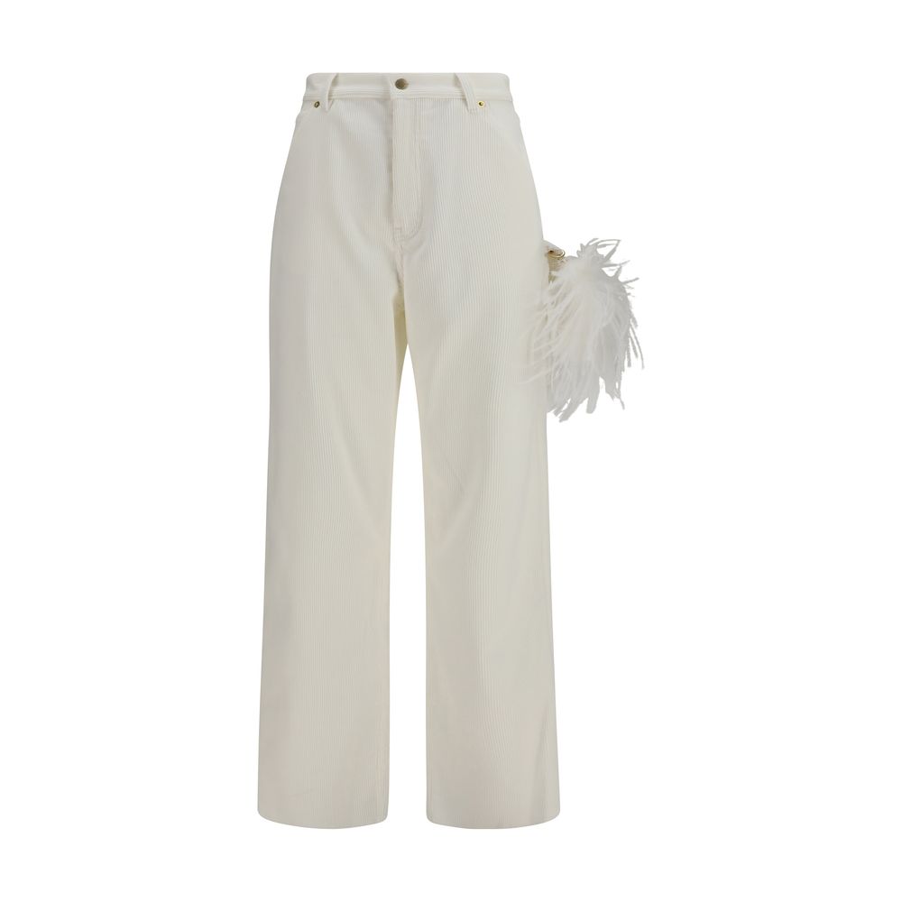White Cotton Casual Pants