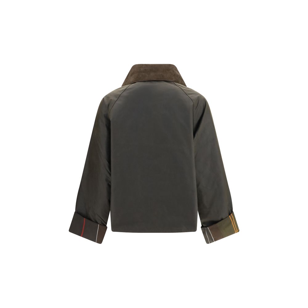 Bicolor Cotton Full-Length Jacket