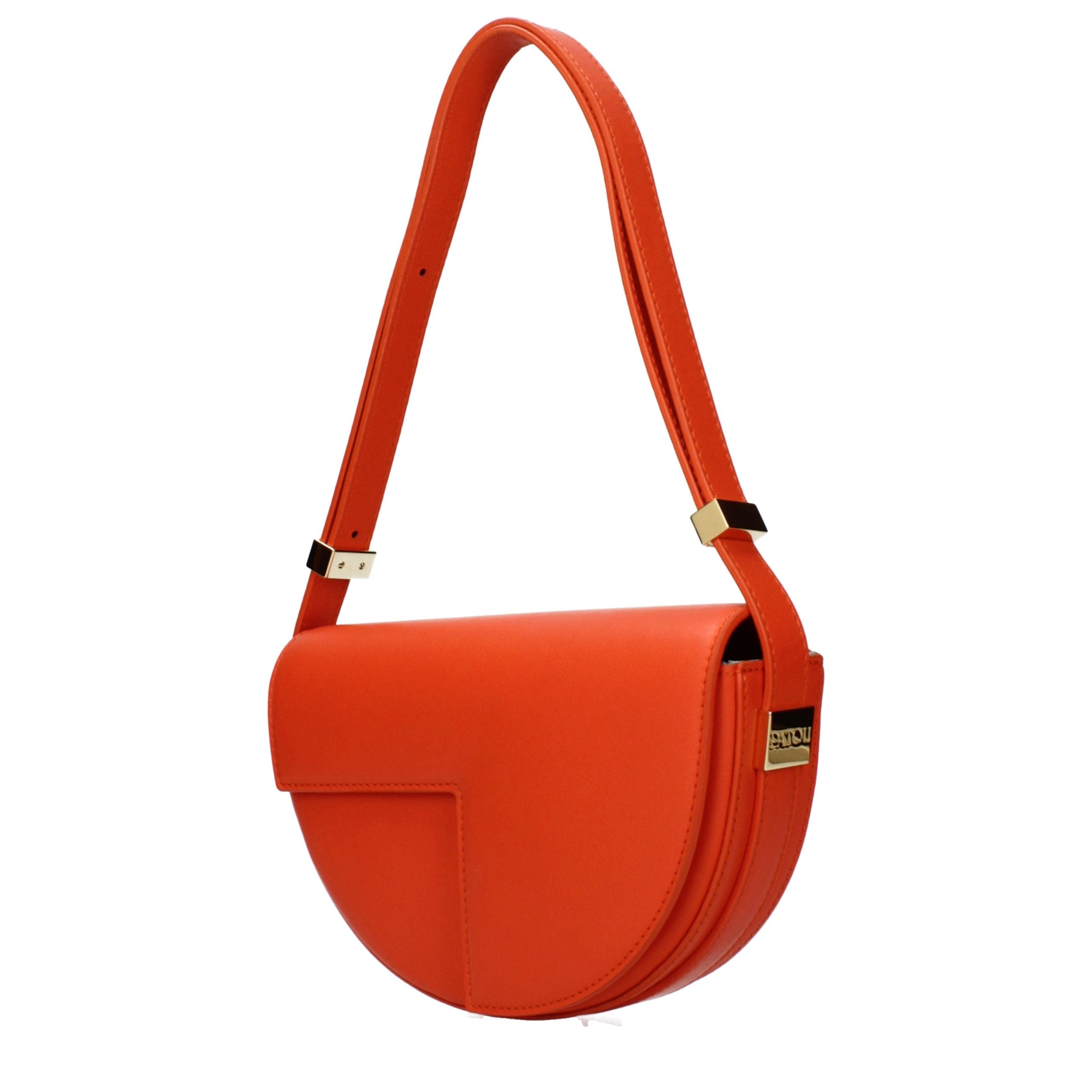Orange Leather Shoulder Bag