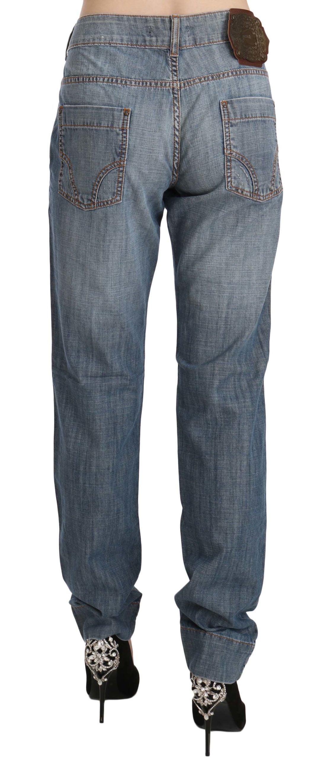 Chic Blue Washed Slim Fit Denim Jeans - ventzia