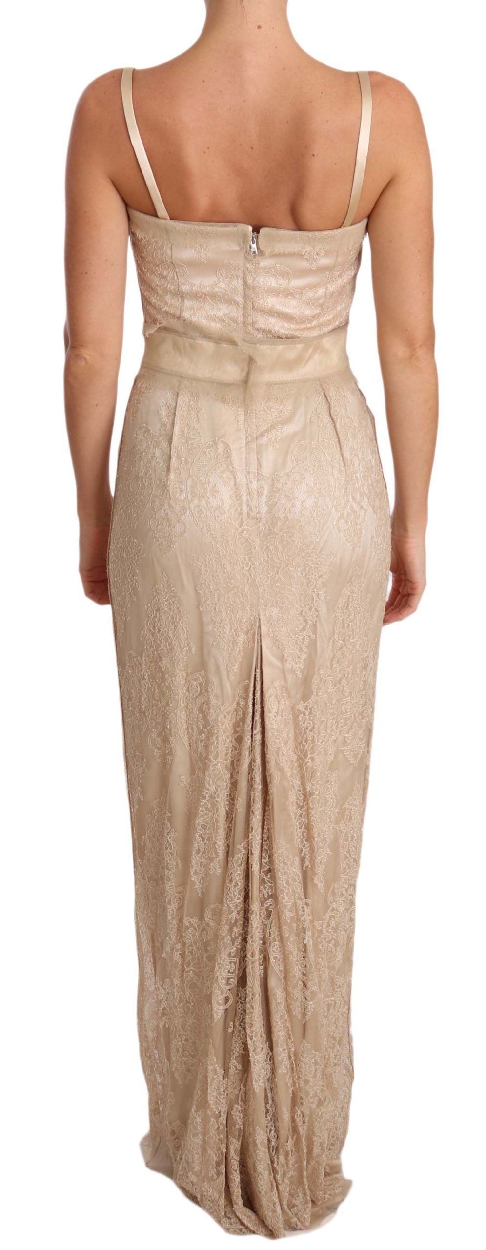 Elegant Beige Sheath Floor-Length Dress - ventzia