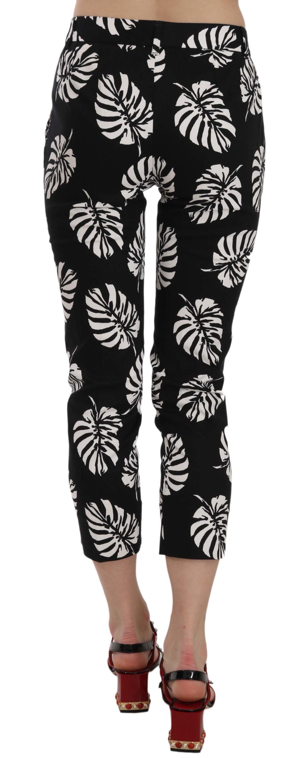 Elegant Skinny Capri With Palm Print - ventzia