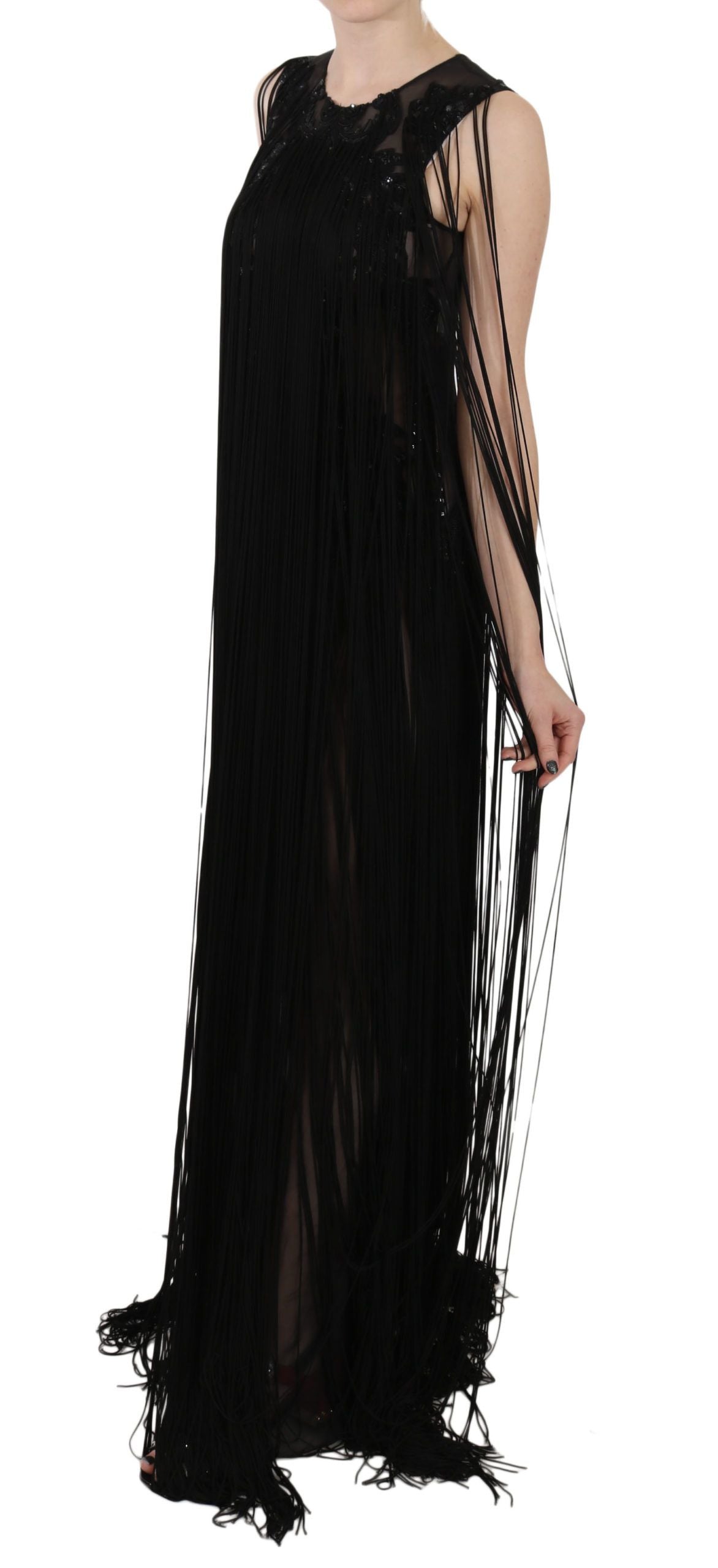 Sheer Sequined Maxi Elegance Dress - ventzia
