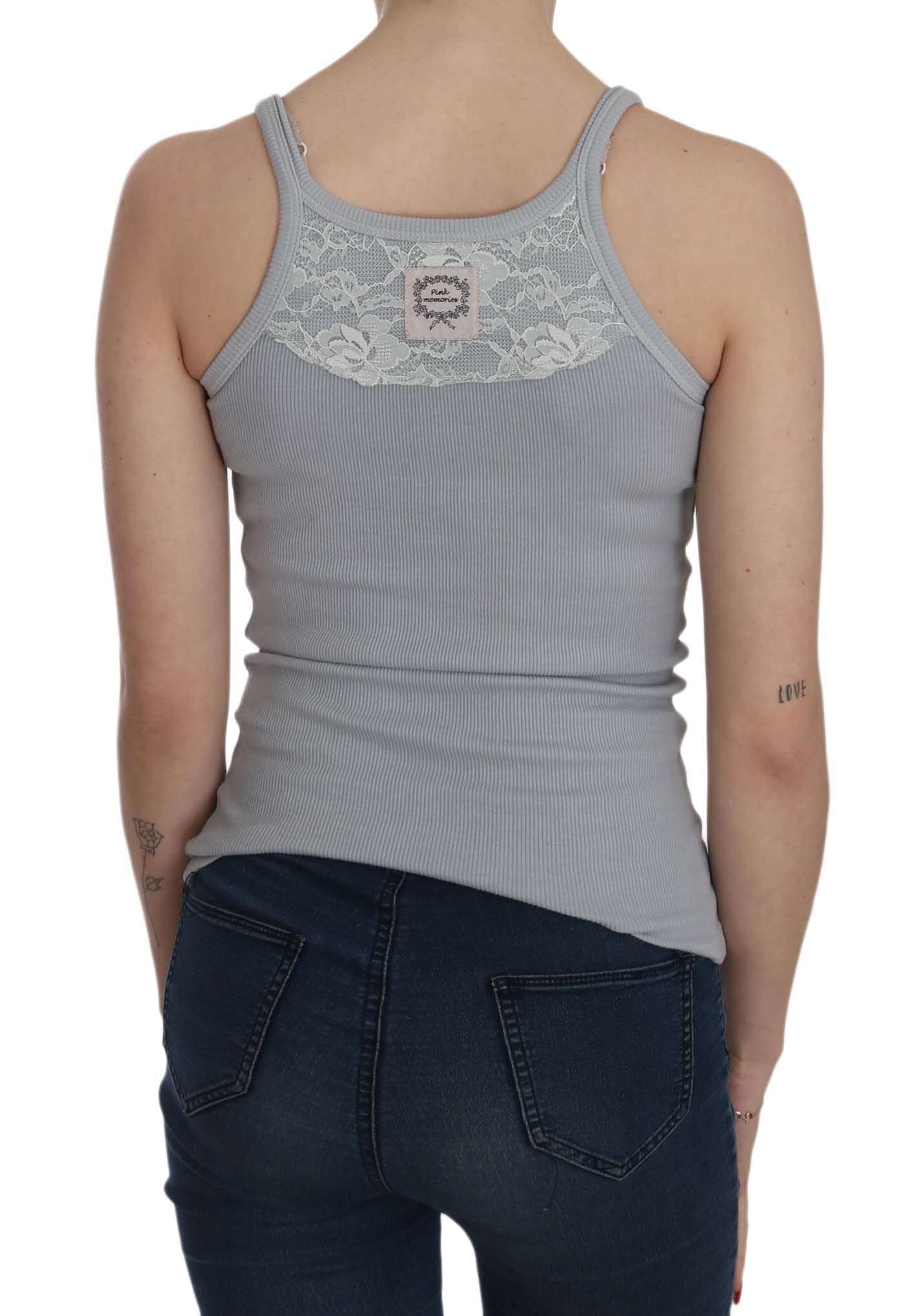 Elegant Sleeveless Light Gray Cotton Blouse - ventzia
